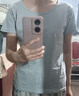 重磅纯棉短袖t恤女半袖打底衫修身百搭显瘦圆领收腰上衣t恤衫短款 麻灰色 M 建议：100-115 实拍图