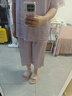 美标（MEIBIAO）送爱人礼物短袖真丝睡衣女春夏19姆米重磅套装100%桑蚕丝绸家居服 香氛紫 短袖七分裤套装 2XL (175/96A) 实拍图
