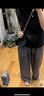 无印良品（MUJI）女式 汉麻 宽版裤 裤子女款 休闲裤阔腿裤长裤女装  25年夏季 炭灰色 BE1VLA5S XL （165/74A） 实拍图