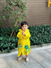 牧萌 儿童雨衣男女童带书包位宝宝幼儿园小学生雨鞋套装防水卡通雨披 活力黄恐龙 S码（建议身高80-95cm） 实拍图