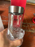 希诺玻璃杯单层加厚大容量家用办公泡茶杯子男车载水杯XN-6016L 400mL 实拍图