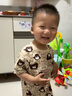 【男宝夏季套装】男童短袖卡通印花儿童两件套衣服套装纯棉短袖 Z-14 卡其满花熊短袖套装 100 建议90cm身高左右 实拍图