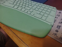 B.O.W人体工程学三模无线蓝牙键盘垂直鼠标套装软垫手托可充电笔记本电脑外设台式静音办公游戏打字键鼠 人体工学键盘充电鼠标套装丨抹茶绿 实拍图