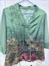 母亲节妈妈夏装七分袖t恤中老年女2025夏季衣服时尚洋气上衣 绿色上衣  102 L 建议95斤以内 实拍图