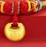 中国黄金（CHINA GOLD）足金小胖福手链男女孩金坨坨长命锁编织手绳周岁生日礼物送宝宝 【京速达】小胖福手绳【A款红绳】约0.3g 实拍图