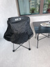户外折叠椅 月亮椅 便携钓鱼椅 慵懒慢节奏休闲躺椅 露营蛋卷桌椅 黑色【椅面logo随机】 实拍图