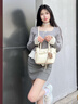 蔻一（Cnoles）包包女士2025最新款通勤斜挎水桶包单肩小手提包白色女生包包 实拍图