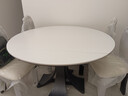 亮郦居政府补贴法式复古伸缩岩板餐桌白色家用意式轻奢窈窕圆形实木餐桌 1.35米+4椅(设计师配套推荐套餐) 实拍图
