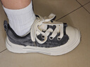 SHOOT BRAND重奏系列耐磨厚底增高复古牛仔灰帆布鞋 男女同款 牛仔灰色 38 实拍图