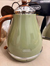 德龙（Delonghi）电热水壶 家用复古304不锈钢烧水电水壶 防干烧大功率1.7L煮水壶 KBO2001.VGR 橄榄绿 实拍图