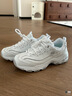 斯凯奇（Skechers）女鞋蕾丝熊猫鞋厚底增高百搭休闲运动经典复古老爹鞋11959 白色/WHT 37 实拍图
