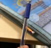 晨光(M&G)经典风速Q7/0.5mm蓝色中性笔子弹头签字笔顺滑拔盖水笔办公用笔3支（送橡皮1块） 实拍图
