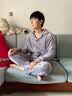 俞兆林（YUZHAOLIN）男士睡衣男秋冬季珊瑚绒加厚加绒青年大码保暖家居服冬天套装 NSCJF-CK224简约灰织带 XL （建议125-150斤） 实拍图