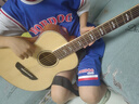 名森单板吉他成人儿童41/40/36/34/32寸民谣木吉他初学演奏面单吉他 34英寸原木色【圆角】 实拍图