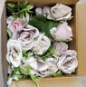 盛世泰堡 仿真花假花束盆绢花装饰花艺陶瓷小花瓶客厅装饰摆件 淡紫色玫瑰 实拍图