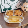 沃德百惠（WORTHBUY）304不锈钢儿童餐盘卡通分格快餐盘宝宝辅食碗自主训练吃饭盘 三格 实拍图