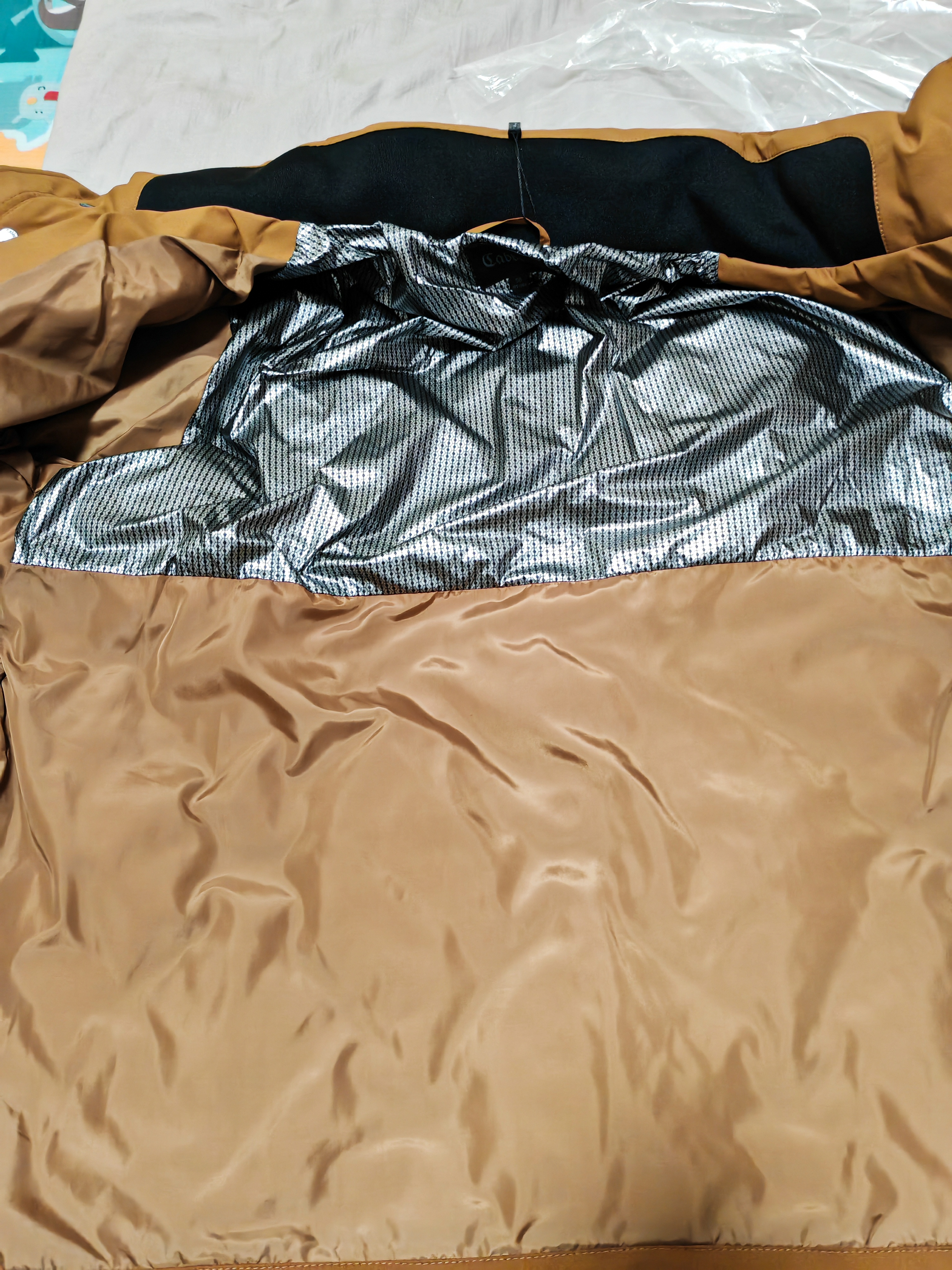 卡宾【蓄热三防】卡宾无缝羽绒服男冬季潮流时尚宽松保暖潮牌立领外套 卡其色35 L /175/50 实拍图