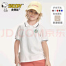 史努比（SNOOPY）童装儿童T恤男女童运动POLO衫中大童休闲上衣 绿徽章-白色  140 晒单实拍图