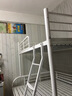 上下铺铁艺子母床双人双层床儿童学生宿舍高低床成人床家用铁架床 【承重1800斤】白色款+单护栏 上铺宽90cm下铺120cm 实拍图