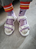 李宁热女童凉鞋夏季2025新款儿童时尚沙滩鞋中大童女孩软底防滑透气 紫色 35 实拍图