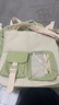 索亚特书包女中学生小学生大容量三到五六年级双肩包初中生女孩高中背包 绿色四件套+徽章+小熊挂件 实拍图