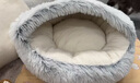 KimPets猫窝四季通用宠物小猫咪屋被子冬季保暖猫狗窝冬天用品封闭式猫床 柔制水晶绒（绅士灰） 柔软包裹 直径50cm，适合20斤内宠物 实拍图