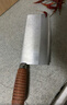 十八子作专业厨师菜刀复合钢刀具 耐滑花梨木柄名典2号九江弯刀F216-2 实拍图