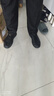 公牛世家男鞋夏季镂空工装板鞋厚底英伦休闲皮鞋透气一脚蹬黑色运动鞋子男 实拍图