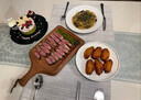 初心乌檀木牛排盘长方形西餐盘家用面包披萨板木制餐盘露营烤肉牛扒盘 实拍图