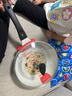 乐扣乐扣（LOCK&LOCK） 陶瓷平底锅不粘锅煎锅炫彩煎饼锅明火电磁炉通用 28cm红色+锅盖【升级款】 实拍图