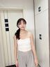 棉客诚品吊带背心女带胸垫美背内衣文胸一体裸感冰丝可外穿抹胸 象白牙M 实拍图