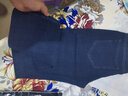 袋鼠优质棉牛仔裤男厚款秋冬直筒弹力加绒裤子柔软修身舒适男士长裤 深兰不加绒A07 33（2尺6） 实拍图