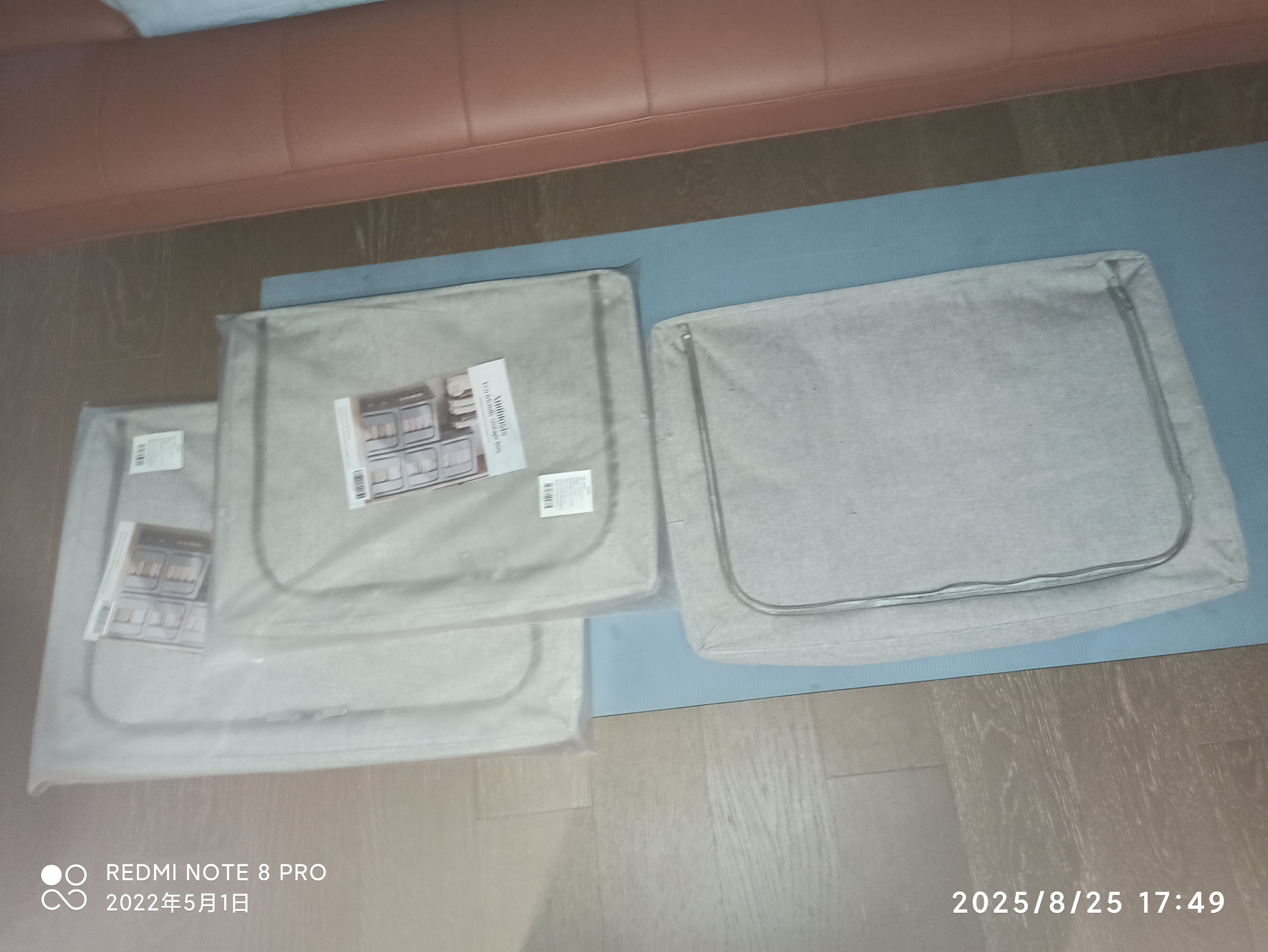 邦尼美家棉麻抗菌前开式衣物收纳箱100L可折叠衣柜整理箱灰色宝宝衣物装 实拍图