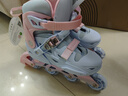 斯威（SWAY）轮滑鞋儿童专业溜冰鞋男女童初学者可调节直排轮成人滑冰旱冰鞋 蓝粉【全包壳+双芭扣】大礼包 L (适合12岁-成人)日常鞋码37-41 实拍图