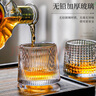 【3个装】威士忌酒杯陀螺旋转水晶玻璃洋酒杯烈酒杯套装家用创意雕花异形啤酒杯白酒杯冰川杯子 【北欧风创意威士忌杯，旋转陀螺款，店长推荐】 冰川纹+网格纹+竖纹【共3个装】 实拍图
