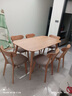 源氏木语 实木餐桌现代简约家用饭桌北欧小户型餐厅桌子橡木 原木色餐桌1.5米+椅(梨白)*6 实拍图