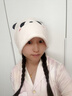 爱宝适月子帽秋冬产后孕妇出院毛绒款产妇帽子坐月子用品 奶白熊猫M483 实拍图
