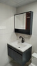 法梵仕浴室柜洗脸手盆柜组合洗漱台洗手台池卫浴台【陶瓷一体盆】 A款标准镜轻奢灰80cm 实拍图