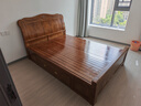 沐晨 床 实木床1.8x2米现代中式主卧大床高箱可储物家用单双人床婚床 胡桃色 单床 1500mm*2000mm 抽屉床 实拍图