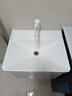 意洁利小户型蜂窝铝浴室柜组合小尺寸加深洗手盆柜迷你洗脸盆窄款洗漱台 D50x42白色吊柜常规盆+漱口抽拉 不配镜柜 实拍图