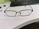 依视路（ESSILOR） 钻晶系列高清耐磨防蓝光近视超薄镜片专业配度数眼镜架男女镜框 钛+金属-全框-4004BK-黑色 镜框+依视路膜御防蓝光1.67现片 实拍图