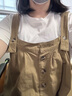 紫涵（ZIHAN）紫涵T恤背带裤套装女夏季简约短袖上衣连体阔腿裤两件套 卡其 L 实拍图