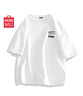 名创优品（MINISO）短袖男纯棉休闲宽松夏季圆领百搭青少年潮流半袖t恤 白 M 实拍图