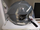 GSB摩托车头盔3C认证半盔男女用冬季保暖通勤踏板电动车头盔G268A 水泥灰配透明镜片+顺丰快递 XL（59-60头围） 实拍图