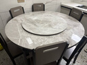 丰舍 餐桌 岩板餐桌简约现代可变圆桌伸缩折叠家用实木饭桌餐桌椅组合 黑灰色【意大利灰亮光12MM岩板】 1.35米 一桌六椅【升级四轨】 实拍图