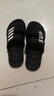 卡帝乐鳄鱼拖鞋男士休闲拖鞋浴室家居一字拖百搭凉拖鞋子 男 1492 黑白 41 实拍图