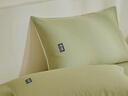 洁丽雅（Grace）A类全棉枕套双拼纯色枕套学生枕头套枕套家用一对装 抹茶48*74cm 实拍图