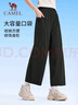 骆驼（CAMEL）防晒速干八分裤女宽松垂感阔腿运动裤 J25BR1L7053 幻影黑 L 实拍图