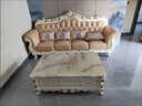 田园驿站欧式头层真牛皮沙发客厅实木沙发小户型单人懒人高档沙发家具雕花 1+2+3组合 实拍图