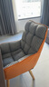 积木部落 电脑椅家用久坐舒适书房学习办公椅子懒人沙发人体工学休闲座椅 千鸟格+橙色【透气棉麻 增高款】 实拍图